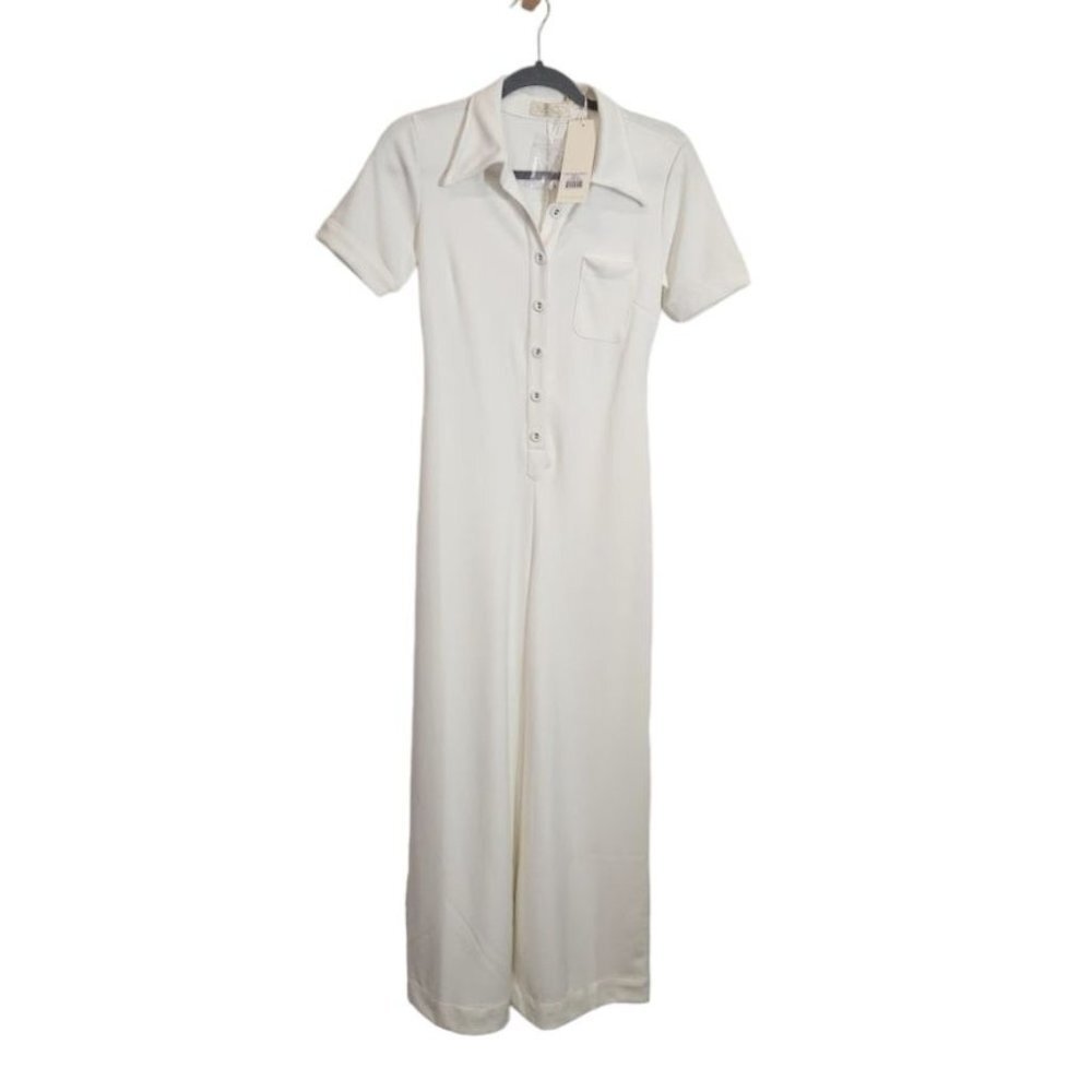 NWT SUZIE KONDI Stretch-Ponte Jumpsuit in Ivory - Size XS - Picture 4 of 11